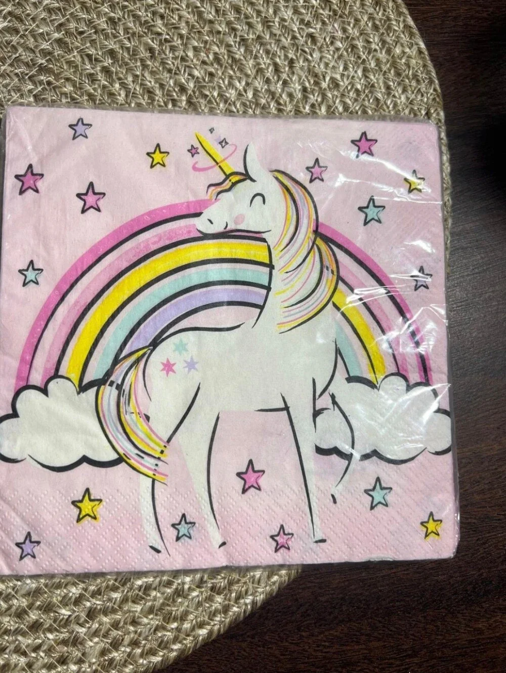 Pink Unicorn Party Kit - Tablecover, Napkins & Foil Balloon